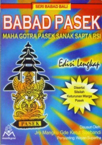 Image of Babad Pasek: Maha Gotra Pasek Sanak Sapta Rsi